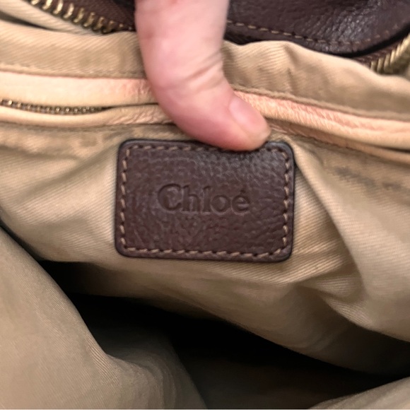 Chloe paraty 2-way large bag work bag glossy brown leather shoulder strap gold - Picture 12 of 16